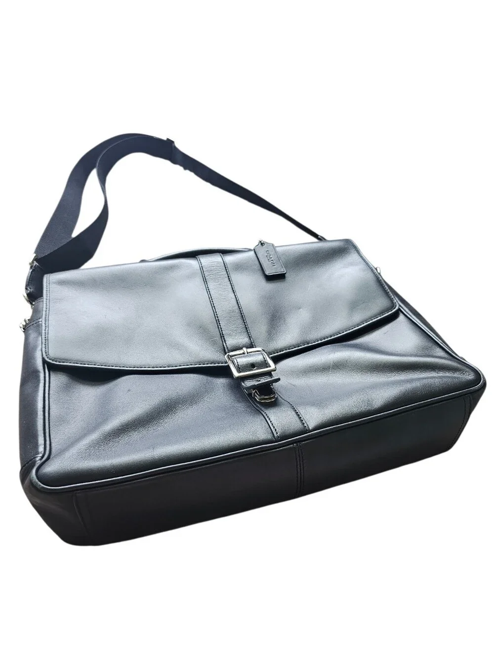 Coach Lexington Flap Business Brief F71073 Black Leather Laptop Bag - Picture 6 of 11